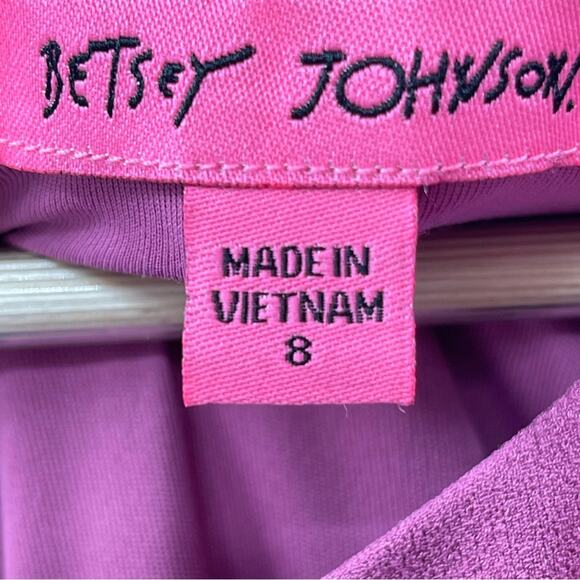 Betsey Johnson Mauve Pink Scuba Crepe Midi Dress with Shoulder Bow Dress Size 8 - Picture 12 of 14
